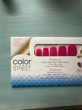 Color Street Pedicure Vibrant Hot Pink Nail Strips